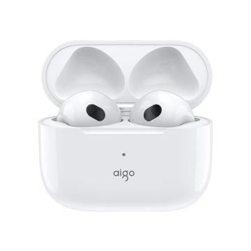 aigo/爱国者 真无线蓝牙耳机,T60 迷你通话降噪 蓝牙5.1 半入耳耳机 白色