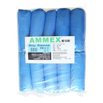 AMMEX/爱马斯 防化袖套，PSLEEVE-BLC，蓝色PE袖套，100个/袋