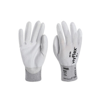 Ansell/安思尔 48-130-8，防静电尼龙纤维，聚氨酯掌部涂层手套，灰白，12副/打