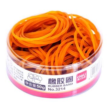 Deli/得力 橡胶圈(黄)，3214 (50g/筒) 单位：筒