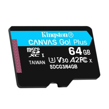 Kingston/金士顿存储卡,SDCG3 64GB U3 V30 A2 4K 极速版 TF(Micro SD)存储卡 读速 170MB/s 写速70MB/s