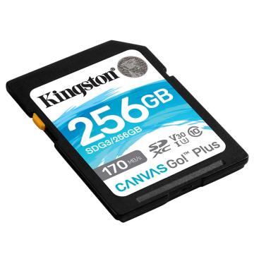 Kingston/金士顿存储卡,SDG3 256GB U3 V30 SD卡 极速版 读速170MB/s 写速90MB/s 4K超高清视频 终身保固