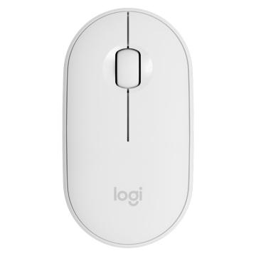 Logitech/罗技 无线鼠标 ,鹅卵石(白)蓝牙无线双模静音鼠标Pebble