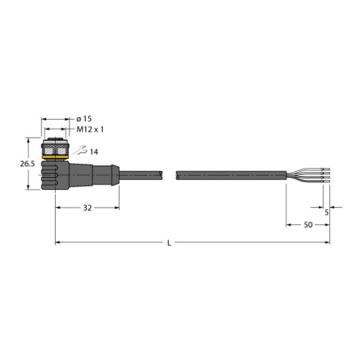 TURCK/图尔克 传感器电缆 ,WKC4.4T-5/TXL