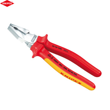 KNIPEX/凯尼派克 Knipex 钢丝钳，200mm绝缘省力型，02 06 200