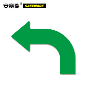 SAFEWARE/安赛瑞 耐磨型向左拐箭头地贴-绿，PET基材，420×350×100mm，11935，10片/包