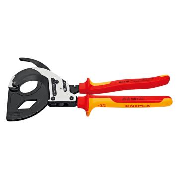 KNIPEX/凯尼派克 Knipex 棘轮绝缘电缆剪（剪切铜铝电缆)，耐压1000V 剪切60mm，95 36 320