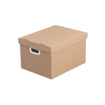 SAFEWARE/安赛瑞 牛皮纸箱，有盖带扣手43×31×24cm 5个装 240147