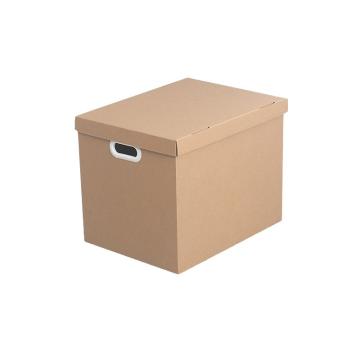 SAFEWARE/安赛瑞 牛皮纸箱，有盖带扣手48×34×36cm 5个装 240148