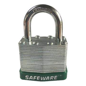 SAFEWARE/安赛瑞 钢制千层安全挂锁-绿，锁梁Ф6mm，锁体长37mm，锁杆长度25mm，14708