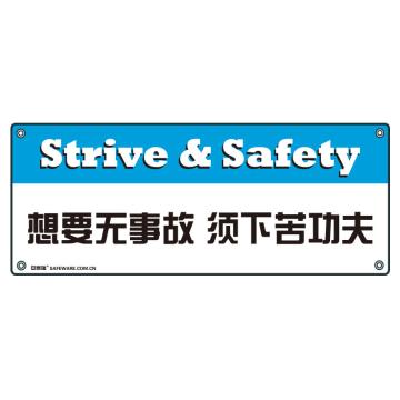 SAFEWARE/安赛瑞 安全主题横幅-想要无事故 须下苦功夫，尼龙布，150×375cm，30308