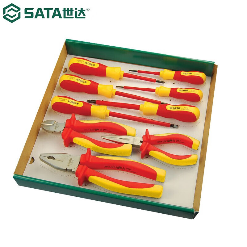 SATA/世达 绝缘工具组套，VDE标准9件套，09262