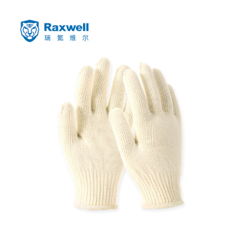 Raxwell 720g全棉手套，乳白，10针，12副/袋，RW2104