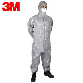 3M 银灰色连体防护服防静电防喷溅，Type3/4/5/6， 4570-XXL