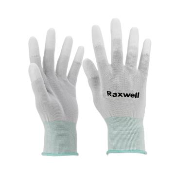 Raxwell 涤纶针织PU工作手套 (指浸)，13针，L码，RW2438，10副/包