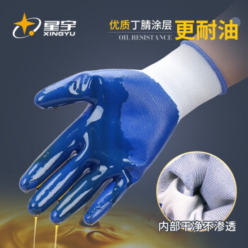 星宇 N518 蓝色PVC手套