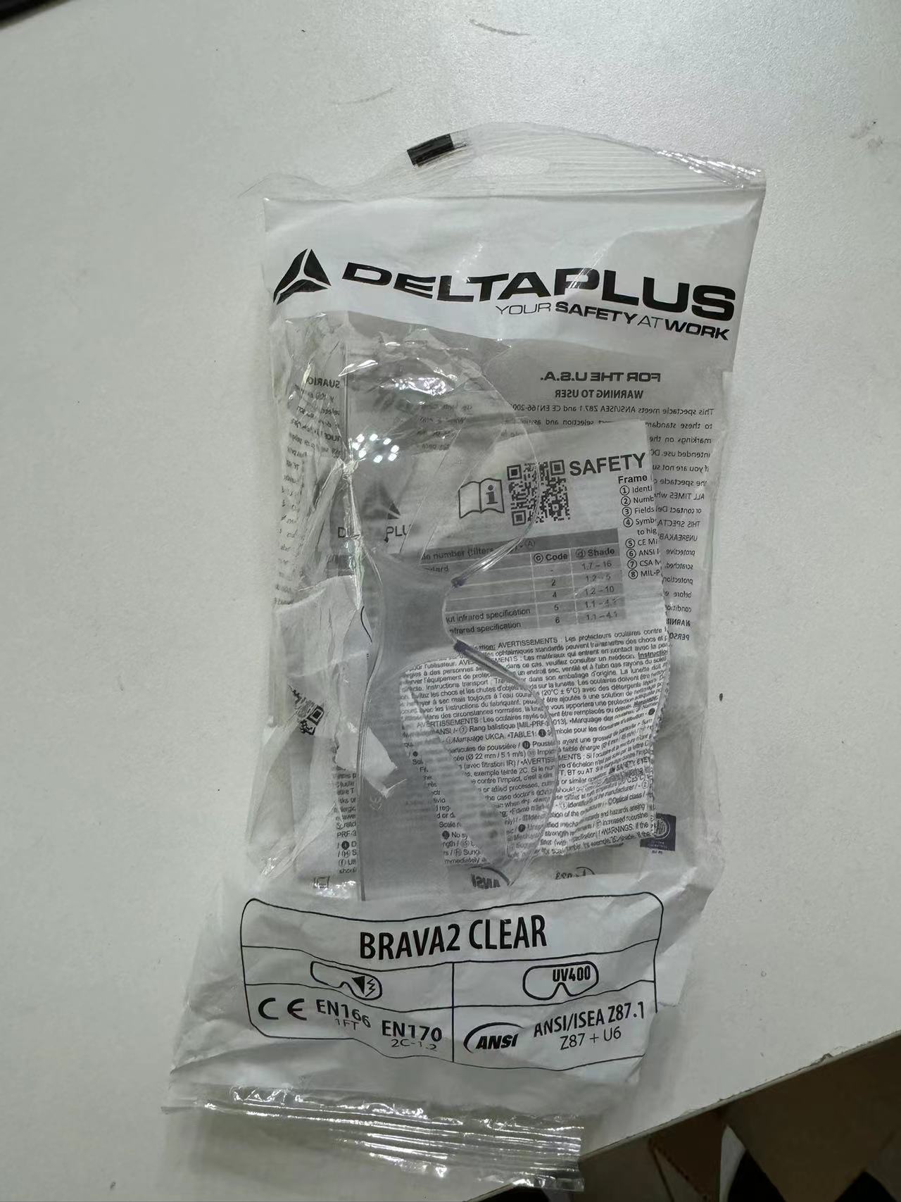 代尔塔 UV400 防雾眼镜