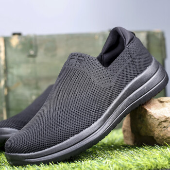 CNMF/谋福 19式消防作训布鞋 休闲散步黑超轻便捷一脚蹬布鞋 体能作训(黑色 42 ) 100042804035