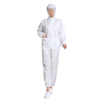 易工鼎 防静电服 分体无尘服连帽有口袋工作服防护服 白色XL码yjy09487