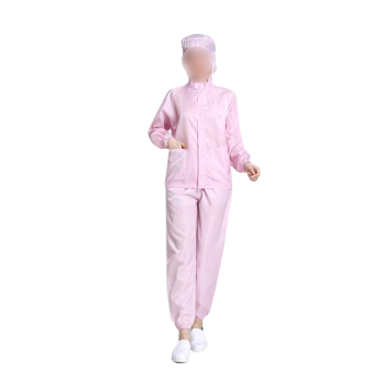 易工鼎 防静电服 分体连帽带口袋 粉色5XL码 1件