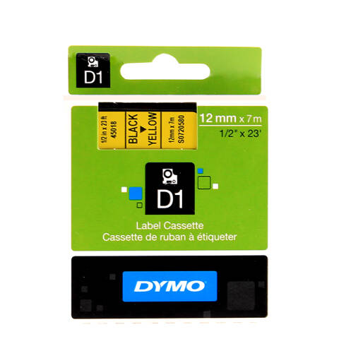 DYMO 商用D1电子标签带 黄底/黑字 19mm*7m