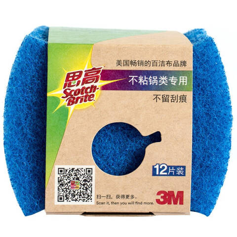 3M 思高专用百洁布 不粘锅用 12片装 包