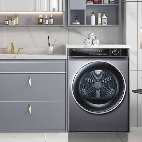 Haier/海尔 热泵烘干机干衣机家用 HBNS100-FQ176U1/10KG滚筒式 台