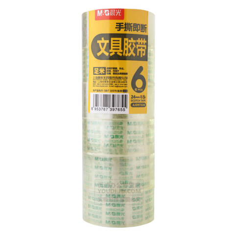 M&G/晨光 透明胶带，AJD97324 24mm*18y 6卷/筒