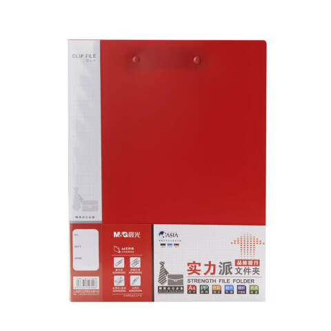 M&G/晨光 A4实力派长押+板夹文件夹，ADM95093C （红）