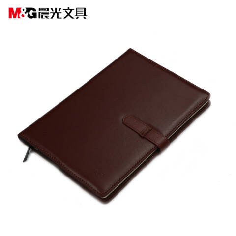 M&G/晨光 皮革胶套本，APY4F381 B5 （混色，黑/酒红） 100页/本