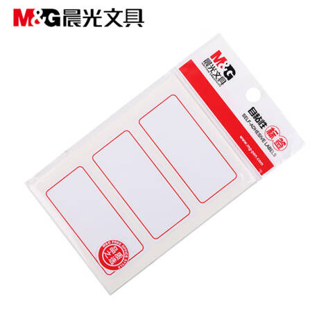 M&G/晨光 自粘性标签，YT-03 3枚X10 73*34mm （红） 10张/包