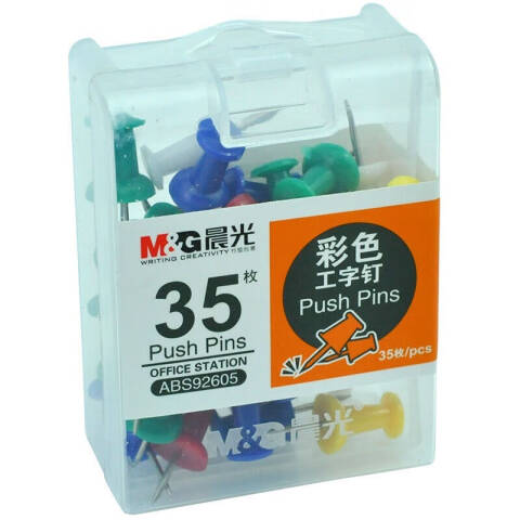M&G/晨光 办公用彩色工字钉PP盒装，ABS92605