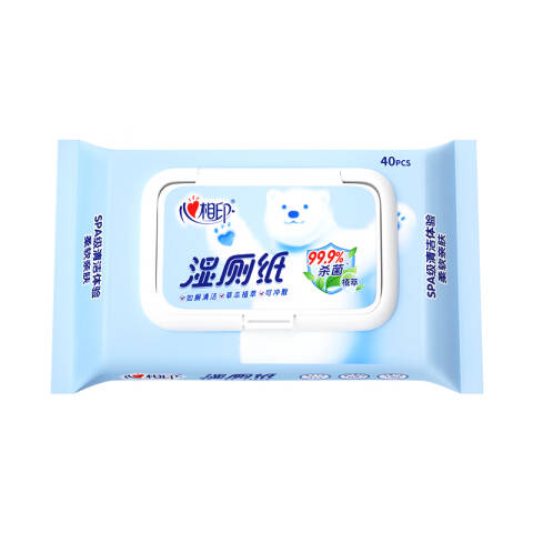 Mind Act Upon Mind/心相印 单层湿厕纸（抽取式） XCY040+P1 40片*10包/箱