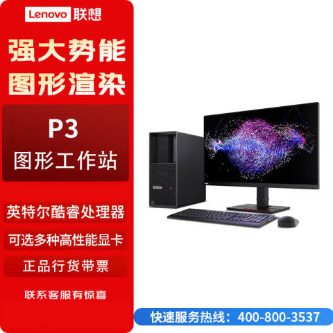 联想Lenovo 工作站，P3 i9-14900/32G*4/2T+8T/RTX4090D /W11专/27 4K/三年上门