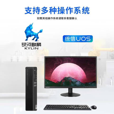 联想Lenovo 信创台式机套机，开天M740ZP/FT-D2000/8G/512G/2G独显 /DVDRW/麒麟试用版/23.8英寸/3年上门