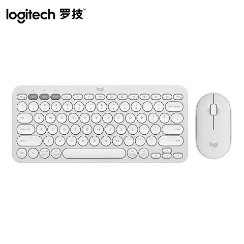 罗技Logitech 键鼠套装，PEBBLE 2 COMBO 月凝白