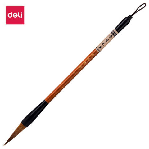 Deli/得力 6580狼毫毛笔大号(浅棕色)(1支/袋)