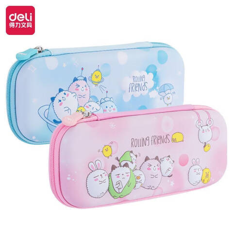 Deli/得力 67117豆仔萌EVA多用途笔袋(粉色)(只)
