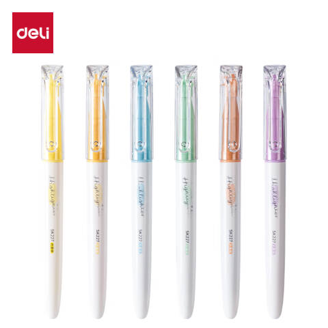 Deli/得力 SK227单头抗晕染荧光笔霁月色系(混)(6支/盒)