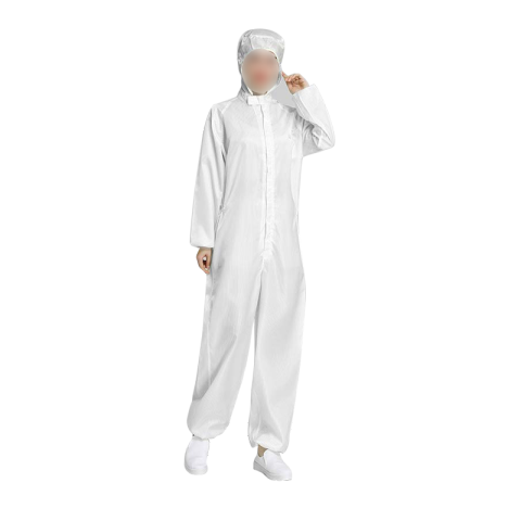 易工鼎 防静电服 连体无尘服连帽工作服防护服 白色S码