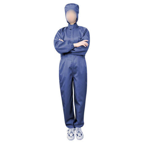 易工鼎 防静电服 连体无尘服连帽工作服防护服 藏青色3XL码yjy09532