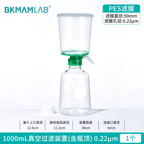 BKMAMLAB/比克曼生物1000mL真空过滤装置（含瓶顶）0.22um110414060