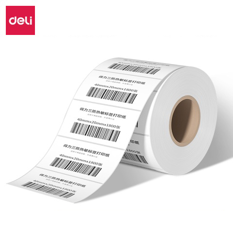 Deli/得力 12311塞纳河三防热敏标签纸80*40mm-1180枚(白)(1卷/筒)