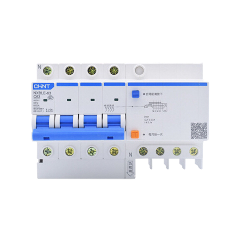 CHINT/正泰 NXBLE-63 剩余电流动作断路器 NXBLE-63 4P D10 75mA 6kA