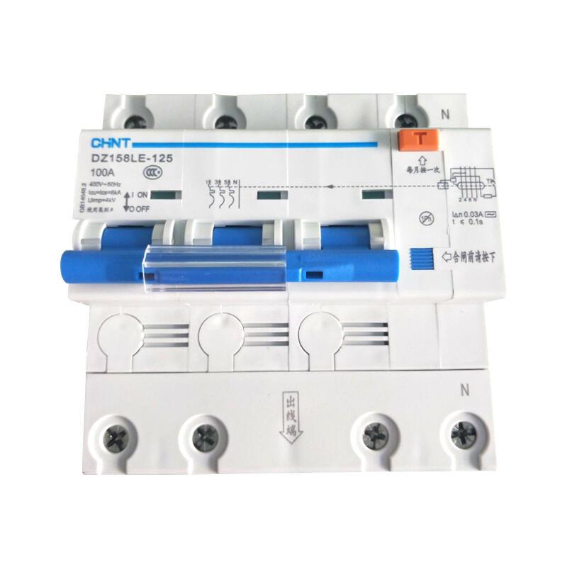 CHINT/正泰 DZ158LE-125 剩余电流动作断路器 DZ158LE-125 3P+N 100A 100mA