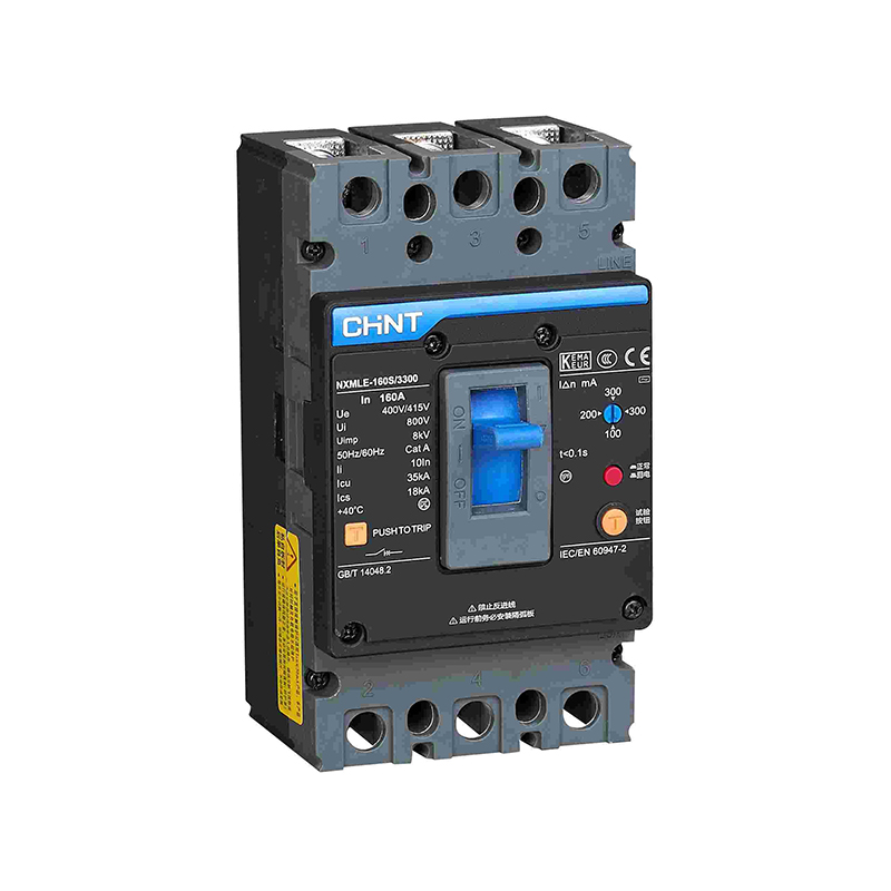 CHINT/正泰 NXMLE 塑壳漏电保护断路器 带欠压脱扣器 NXMLE-160S/3330 125A A AC230V