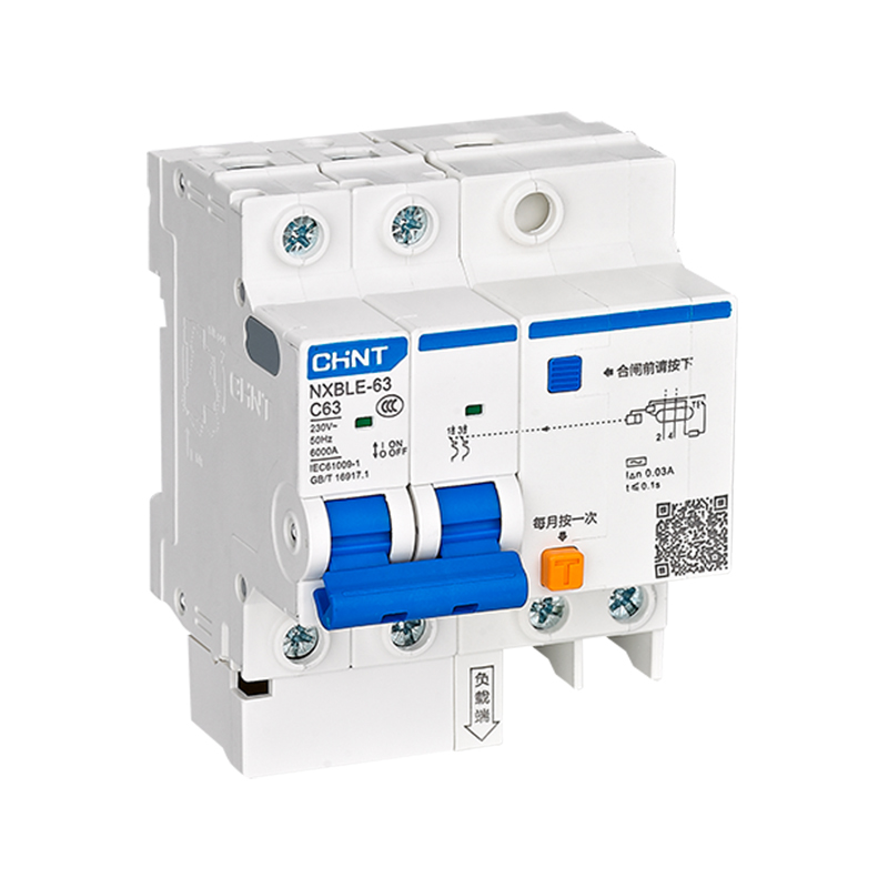 CHINT/正泰 NXBLE-63H 剩余电流动作断路器 NXBLE-63H 2P B6 100mA 10kA