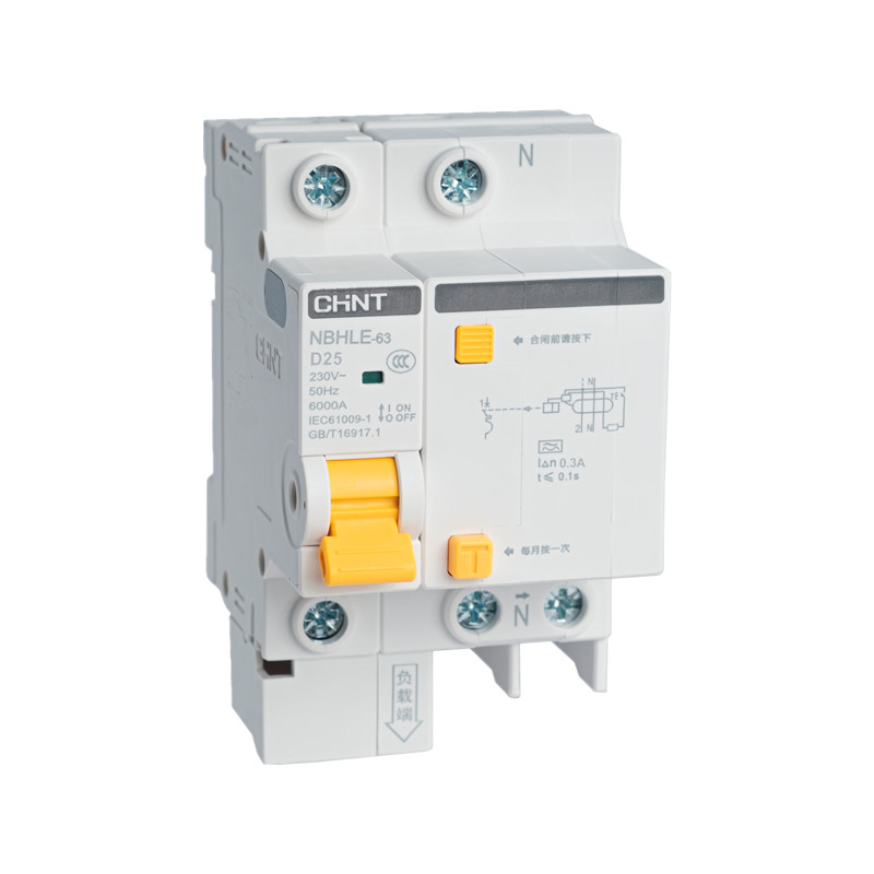 CHINT/正泰 NBHLE-63剩余电流动作断路器 NBHLE-63 1P+N C25 50mA