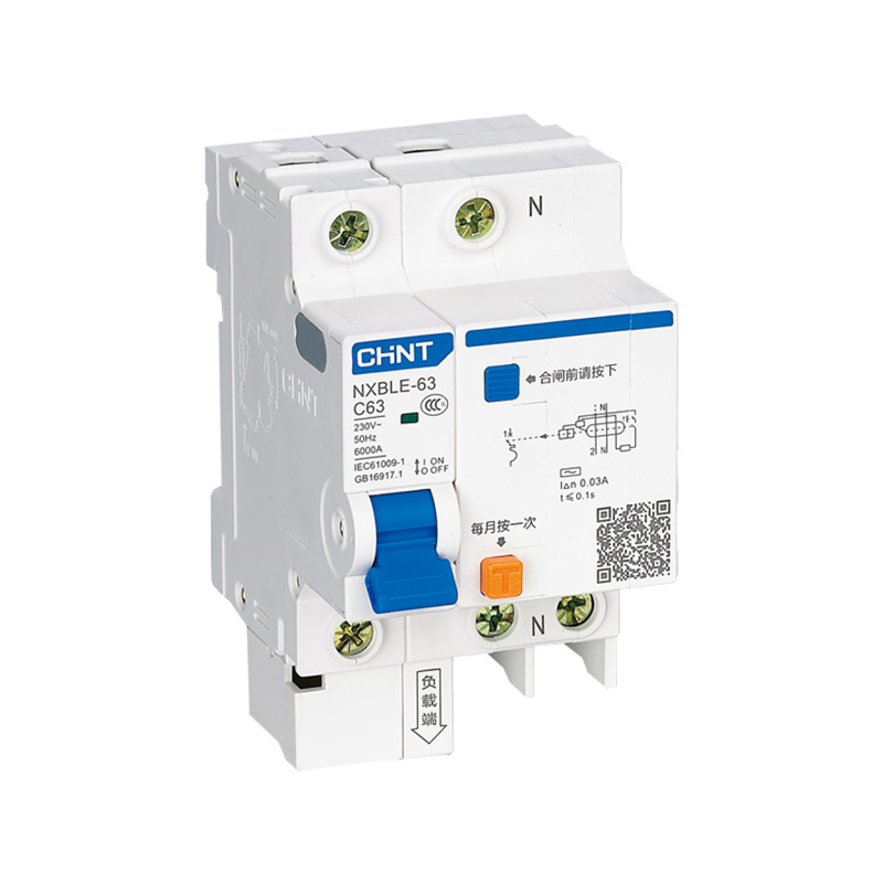 CHINT/正泰 NXBLE-63 剩余电流动作断路器 NXBLE-63ZB 1P+N C25 30mA 6kA(声光)