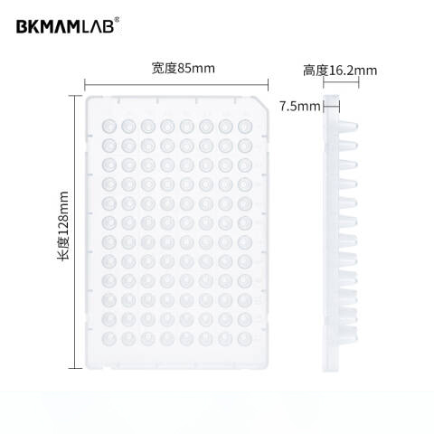 BKMAMLAB/比克曼生物0.2mLPCR板无裙边(透明)（经济款）110404027